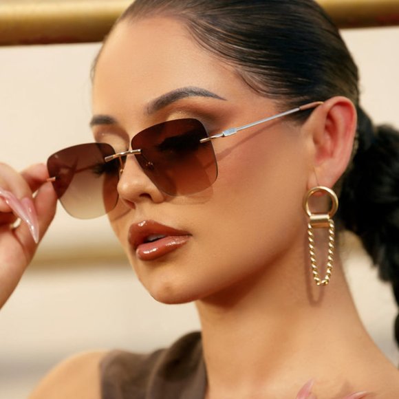 Brown Square Sunglasses - Les Do Makeup Dime Optics Sunglasses main image 4